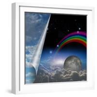 Veil Of Sky Pulled Open To Reveal Other-rolffimages-Framed Art Print