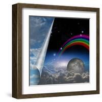 Veil Of Sky Pulled Open To Reveal Other-rolffimages-Framed Art Print