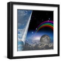 Veil Of Sky Pulled Open To Reveal Other-rolffimages-Framed Art Print