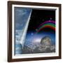 Veil Of Sky Pulled Open To Reveal Other-rolffimages-Framed Art Print