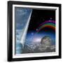 Veil Of Sky Pulled Open To Reveal Other-rolffimages-Framed Art Print