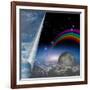 Veil Of Sky Pulled Open To Reveal Other-rolffimages-Framed Art Print