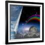 Veil Of Sky Pulled Open To Reveal Other-rolffimages-Framed Art Print