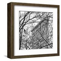 Veiled Flatiron Building (b/w) (detail)-Erin Clark-Framed Art Print