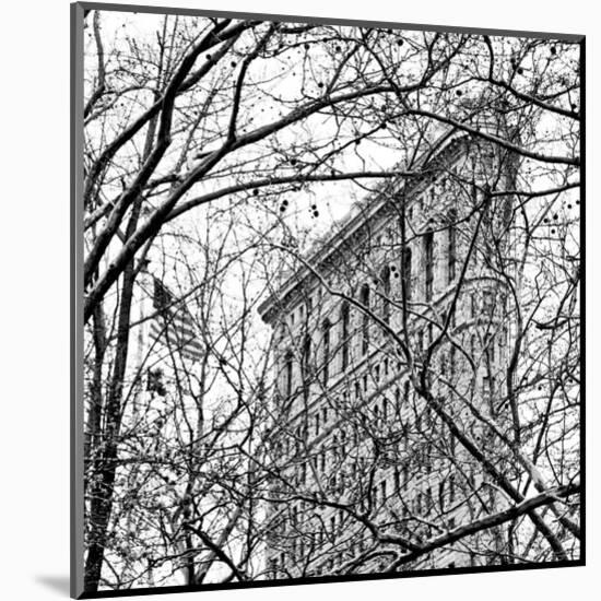 Veiled Flatiron Building (b/w) (detail)-Erin Clark-Mounted Art Print