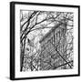 Veiled Flatiron Building (b/w) (detail)-Erin Clark-Framed Art Print