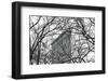 Veiled Flatiron Building (b/w)-Erin Clark-Framed Art Print