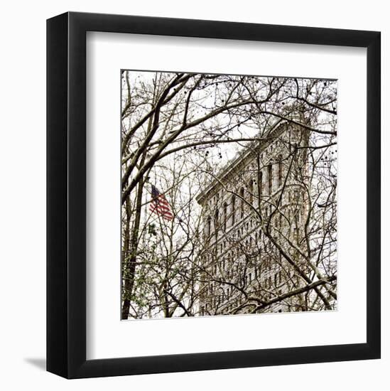 Veiled Flatiron Building (detail)-Erin Clark-Framed Art Print