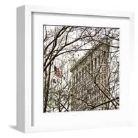 Veiled Flatiron Building (detail)-Erin Clark-Framed Art Print