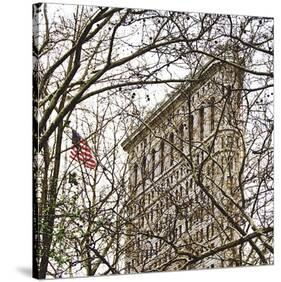 Veiled Flatiron Building (detail)-Erin Clark-Stretched Canvas