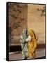 Veiled Muslim Women Talking at Base of City Walls, Morocco-Merrill Images-Framed Stretched Canvas