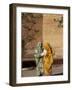 Veiled Muslim Women Talking at Base of City Walls, Morocco-Merrill Images-Framed Photographic Print