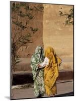 Veiled Muslim Women Talking at Base of City Walls, Morocco-Merrill Images-Mounted Photographic Print