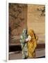 Veiled Muslim Women Talking at Base of City Walls, Morocco-Merrill Images-Framed Photographic Print