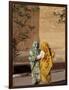 Veiled Muslim Women Talking at Base of City Walls, Morocco-Merrill Images-Framed Photographic Print