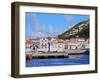 Velas seen from the ocean, Sao Jorge Island, Azores, Portugal, Atlantic, Europe-Karol Kozlowski-Framed Photographic Print