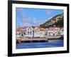 Velas seen from the ocean, Sao Jorge Island, Azores, Portugal, Atlantic, Europe-Karol Kozlowski-Framed Photographic Print