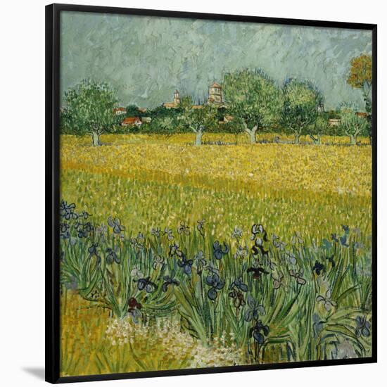 Veld met bloemen bij Arles / Field with flowers near Arles. Date/Period: 1888. Painting. Oil on ...-VINCENT VAN GOGH-Framed Poster