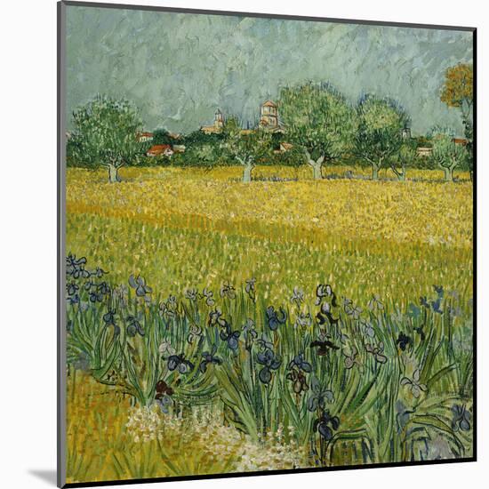 Veld met bloemen bij Arles / Field with flowers near Arles. Date/Period: 1888. Painting. Oil on ...-VINCENT VAN GOGH-Mounted Poster