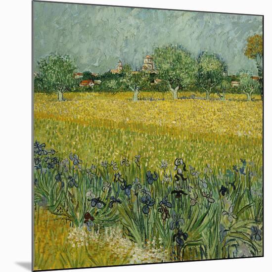 Veld met bloemen bij Arles / Field with flowers near Arles. Date/Period: 1888. Painting. Oil on ...-VINCENT VAN GOGH-Mounted Poster