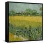 Veld met bloemen bij Arles / Field with flowers near Arles. Date/Period: 1888. Painting. Oil on ...-VINCENT VAN GOGH-Framed Stretched Canvas