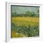 Veld met bloemen bij Arles / Field with flowers near Arles. Date/Period: 1888. Painting. Oil on ...-VINCENT VAN GOGH-Framed Premium Giclee Print