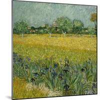 Veld met bloemen bij Arles / Field with flowers near Arles. Date/Period: 1888. Painting. Oil on ...-VINCENT VAN GOGH-Mounted Premium Giclee Print