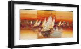 Vele al tramonto-Luigi Florio-Framed Art Print