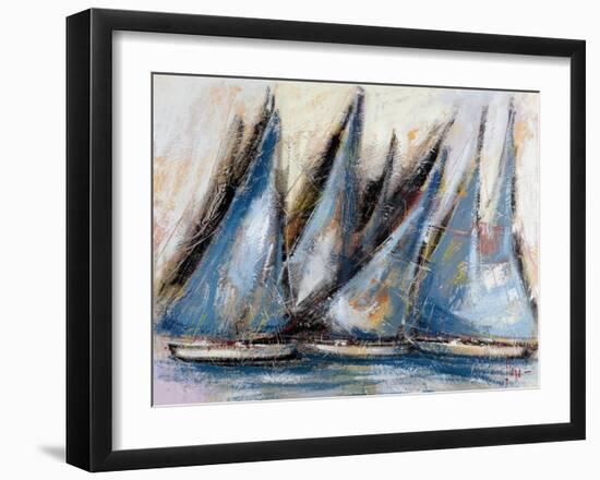 Vele blu-Luigi Florio-Framed Art Print