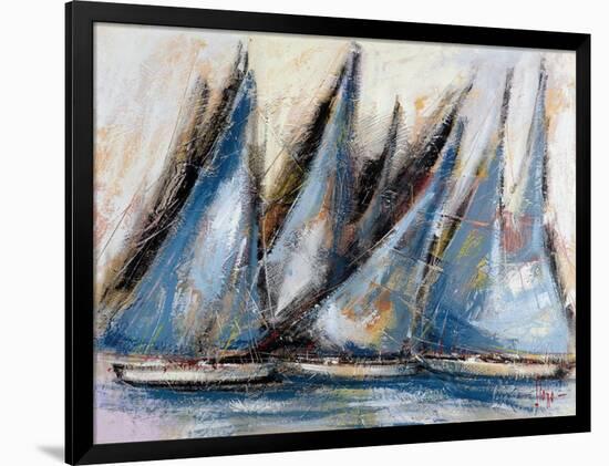 Vele blu-Luigi Florio-Framed Art Print