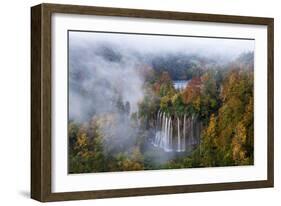 Veliki Prstavci Waterfalls Close to Gradinsko Lake at Dawn, Plitvice Lakes Np, Croatia, October-Biancarelli-Framed Photographic Print