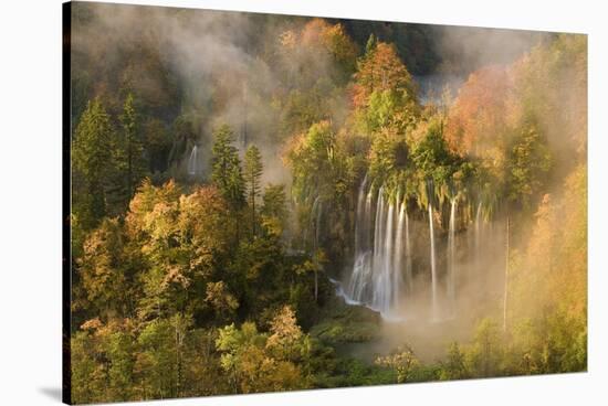 Veliki Prstavci Waterfalls Close to Gradinsko Lake at Dawn, Upper Lakes, Plitvice Lakes Np, Croatia-Biancarelli-Stretched Canvas