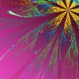 Multicolor Beautiful Fractal Flower. Computer Generated Graphics-velirina-Art Print