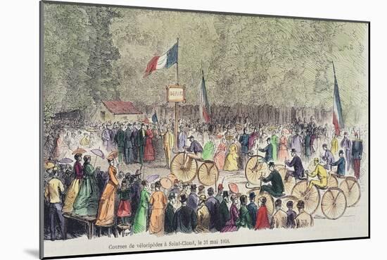 Velocipede Race at Saint-Cloud, 31st May, 1808-null-Mounted Giclee Print