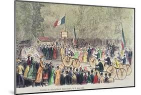 Velocipede Race at Saint-Cloud, 31st May, 1808-null-Mounted Giclee Print