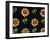 Velours au Sabre: Silk decoration of Sunflowers by Maison Ogier and Duplan, Lyon 1894-null-Framed Giclee Print