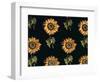 Velours au Sabre: Silk decoration of Sunflowers by Maison Ogier and Duplan, Lyon 1894-null-Framed Giclee Print