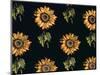 Velours au Sabre: Silk decoration of Sunflowers by Maison Ogier and Duplan, Lyon 1894-null-Mounted Giclee Print