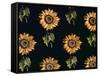 Velours au Sabre: Silk decoration of Sunflowers by Maison Ogier and Duplan, Lyon 1894-null-Framed Stretched Canvas
