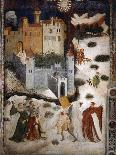 January or Aquarius with Courtiers in Snowball Fight Outside Stenico Castle-Venceslao-Framed Giclee Print