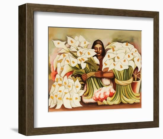 Vendedora Alcatraces-Diego Rivera-Framed Art Print