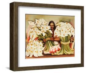 Vendedora Alcatraces-Diego Rivera-Framed Art Print