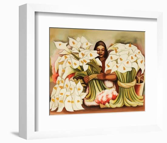 Vendedora Alcatraces-Diego Rivera-Framed Art Print