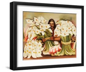 Vendedora Alcatraces-Diego Rivera-Framed Art Print