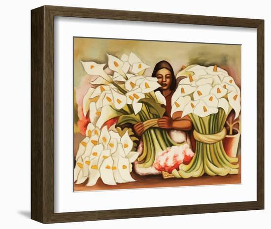 Vendedora Alcatraces-Diego Rivera-Framed Art Print