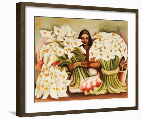 Vendedora Alcatraces-Diego Rivera-Framed Art Print