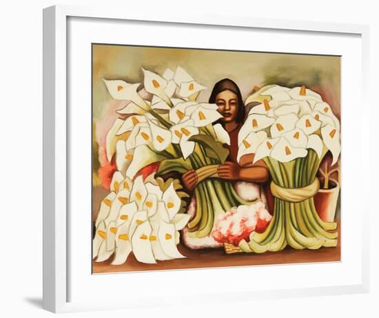 Vendedora Alcatraces-Diego Rivera-Framed Art Print