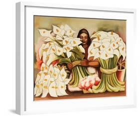 Vendedora Alcatraces-Diego Rivera-Framed Art Print