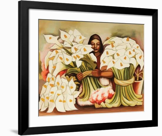 Vendedora Alcatraces-Diego Rivera-Framed Art Print