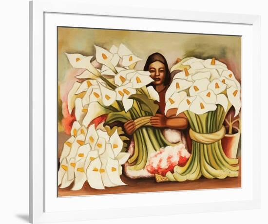 Vendedora Alcatraces-Diego Rivera-Framed Art Print